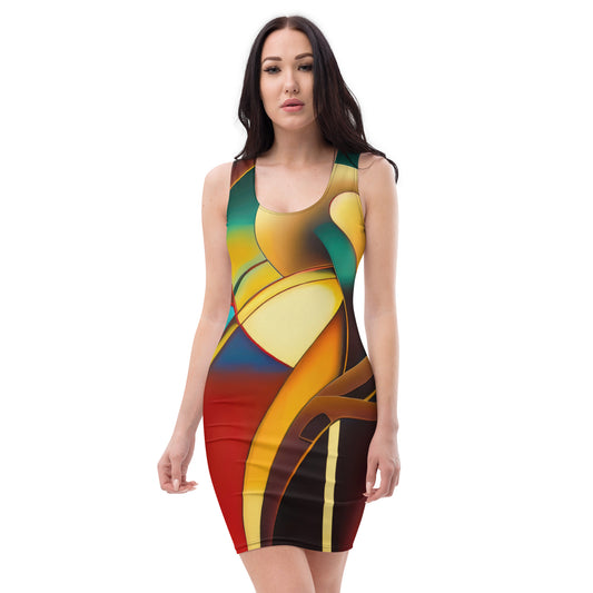 DMV 0048 Retro Art Bodycon dress