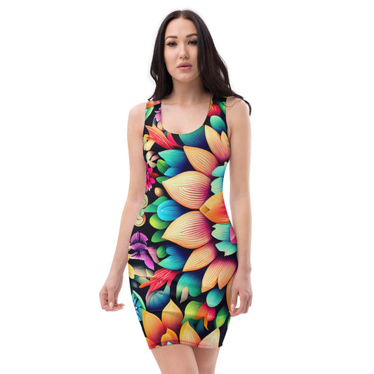 DMV 0020 Floral Bodycon dress