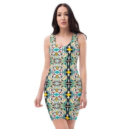 DMV 0076 Vintage Artsy Bodycon dress