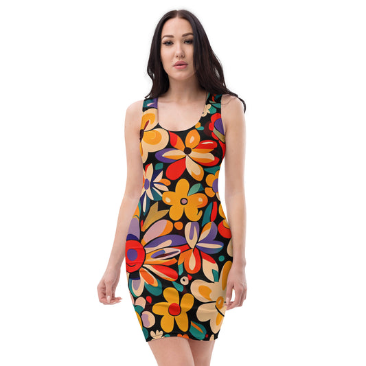 DMV 0029 Floral Bodycon dress