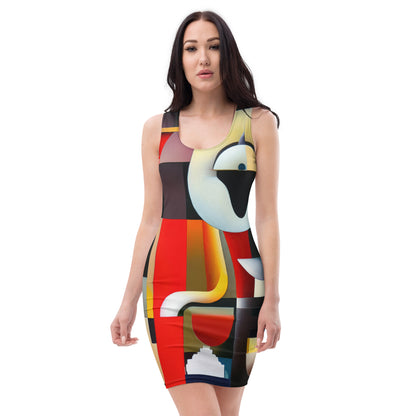 DMV 0022 Retro Art Bodycon dress