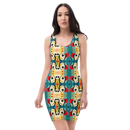 DMV 0044 Vintage Artsy Bodycon dress