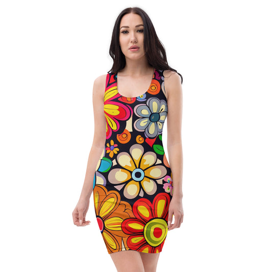 DMV 0018 Floral Bodycon dress