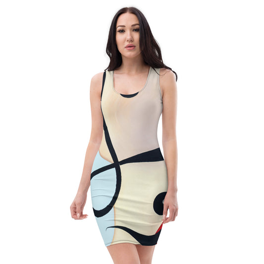 DMV 0039 Retro Art Bodycon dress