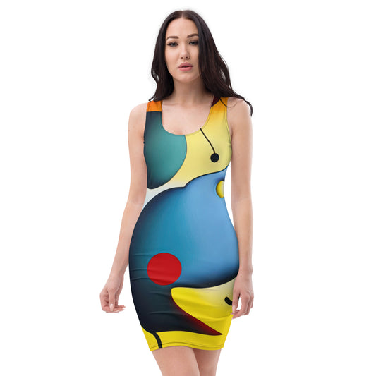 DMV 0098 Retro Art Bodycon dress