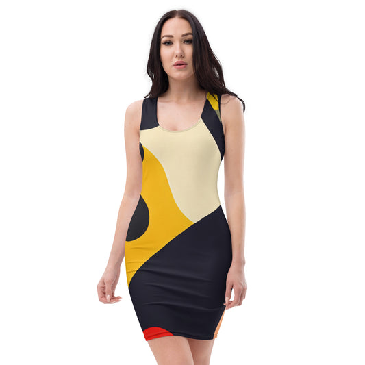 DMV 0130 Retro Art Bodycon dress