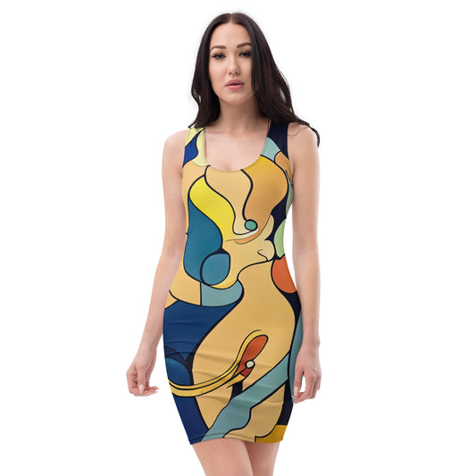 DMV 0242 Retro Art Bodycon dress