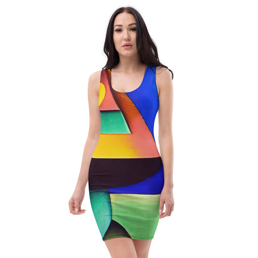 DMV 0255 Retro Art Bodycon dress