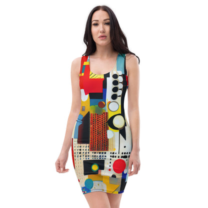 DMV 0124 Retro Art Bodycon dress