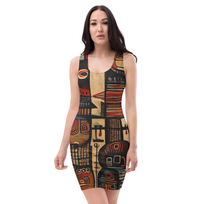 DMV 0256 Retro Art Bodycon dress