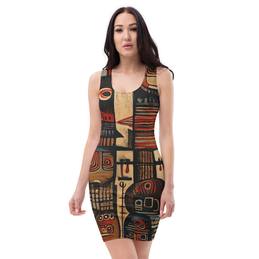 DMV 0256 Retro Art Bodycon dress