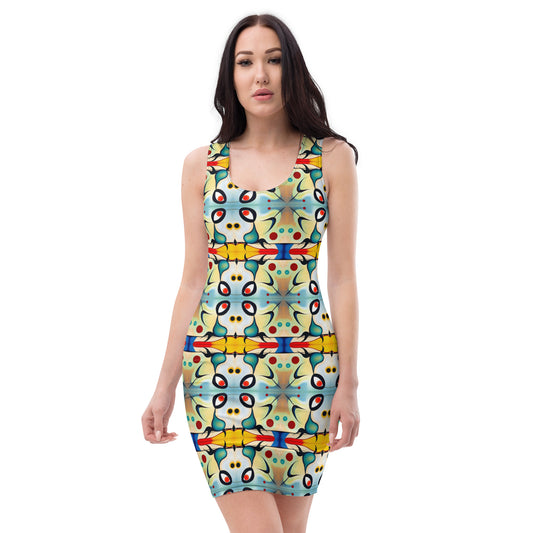 DMV 0102 Vintage Artsy Bodycon dress