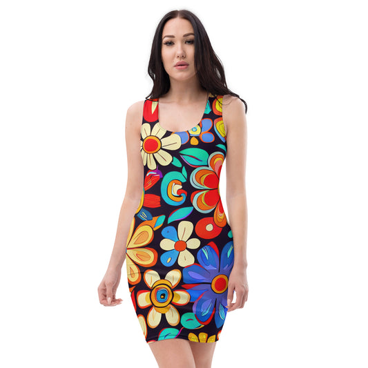 DMV 0257 Floral Bodycon dress