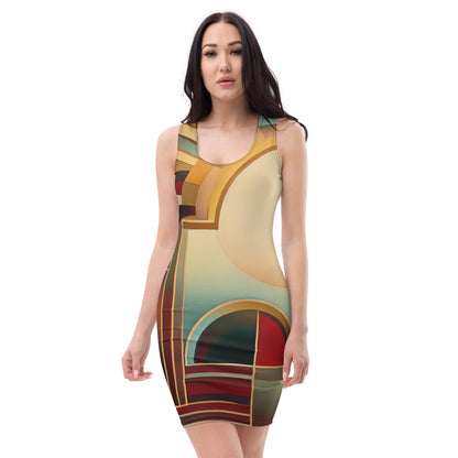 DMV 0165 Retro Art Bodycon dress