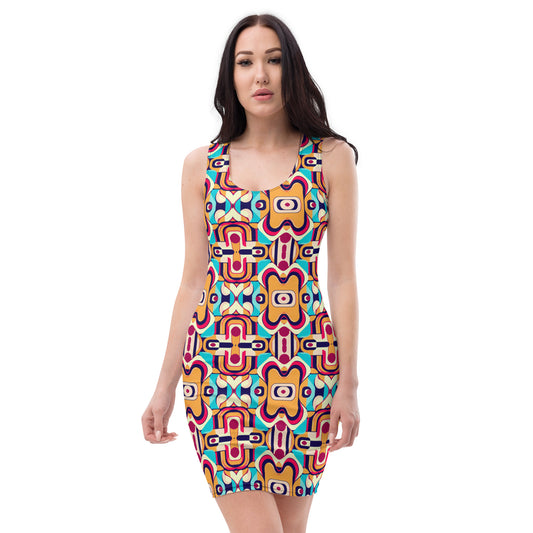 DMV 0160 Vintage Artsy Bodycon dress