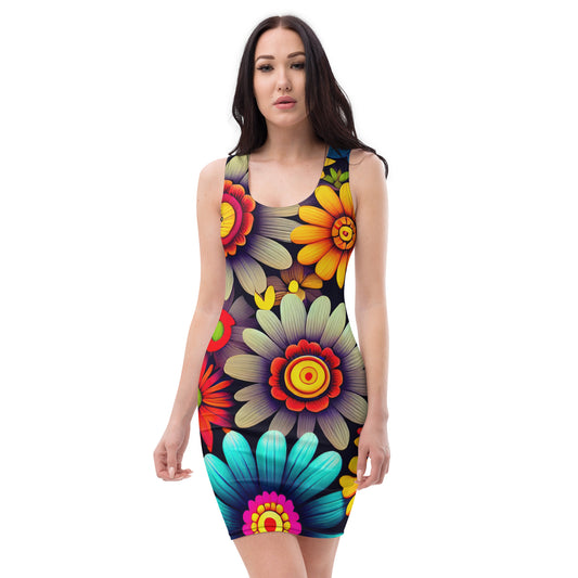 DMV 0158 Floral Bodycon dress