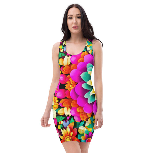 DMV 0250 Floral Bodycon dress