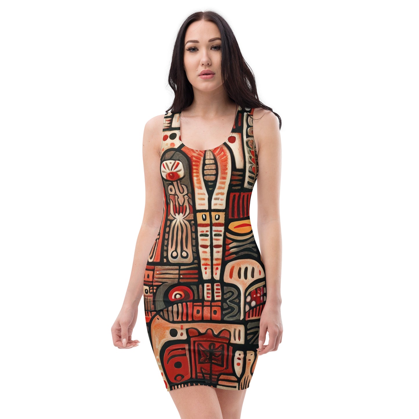 DMV 0107 Retro Art Bodycon dress