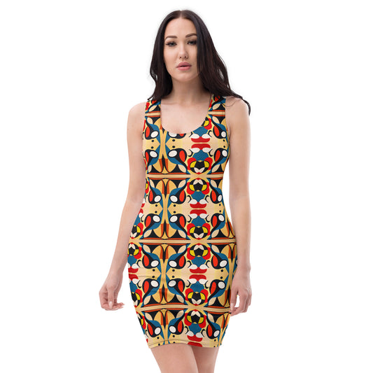 DMV 0148 Vintage Artsy Bodycon dress