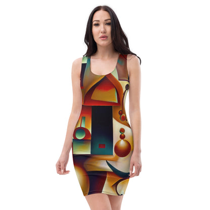 DMV 0143 Retro Art Bodycon dress