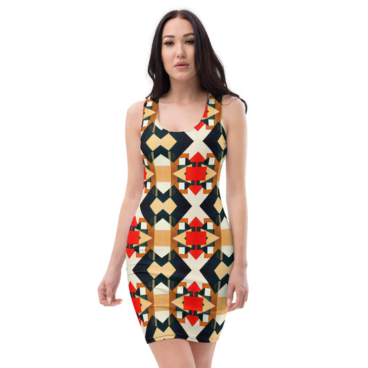 DMV 0138 Geo Boho Bodycon dress