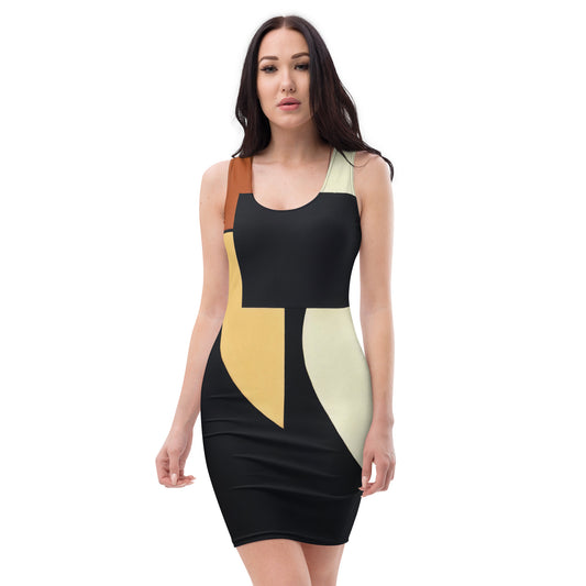 DMV 1354 Abstract Art Bodycon dress