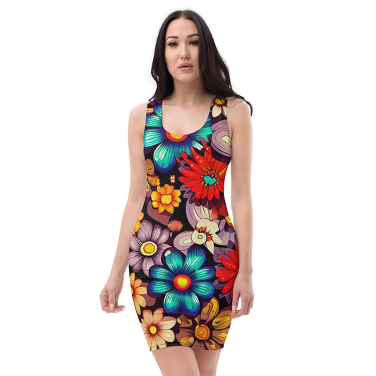 DMV 0197 Floral Bodycon dress