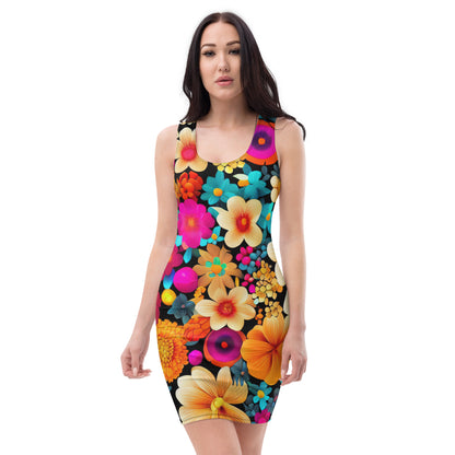 DMV 0259 Floral Bodycon dress