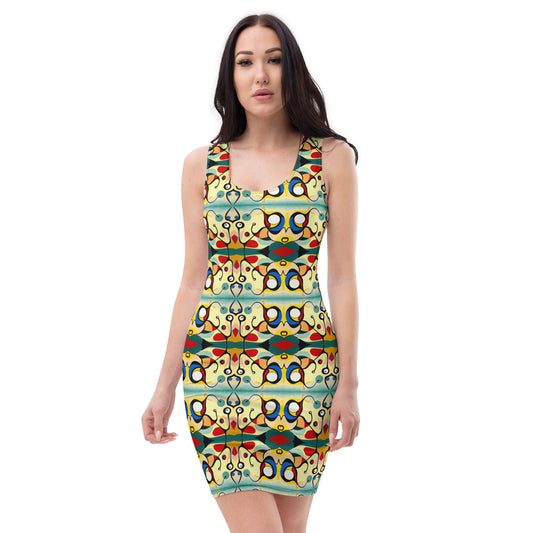 DMV 0405 Vintage Artsy Bodycon dress