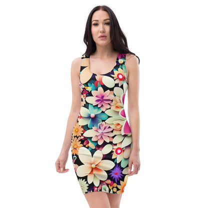 DMV 0307 Floral Bodycon dress