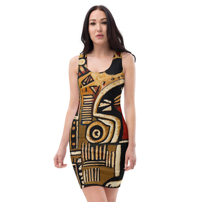 DMV 1521 Retro Art Bodycon dress