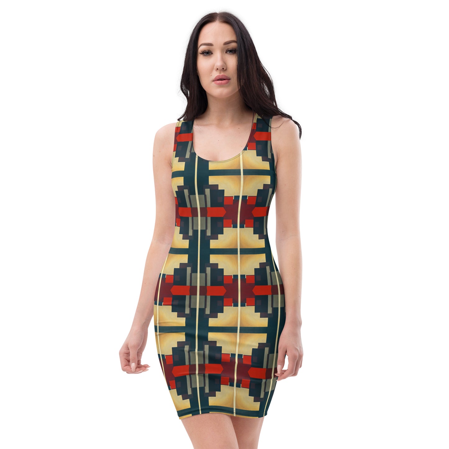 DMV 0186 Geo Boho Bodycon dress