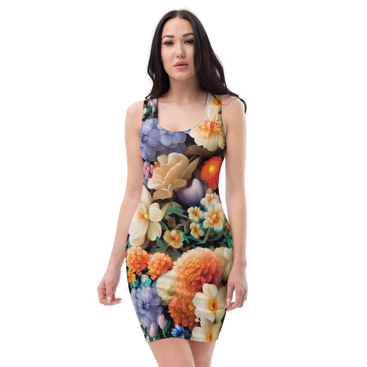 DMV 0302 Floral Bodycon dress