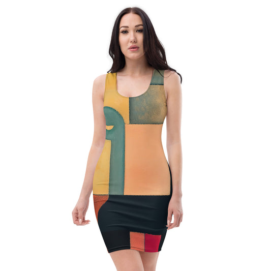 DMV 1344 Abstract Art Bodycon dress