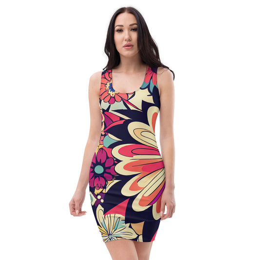 DMV 1525 Floral Bodycon dress