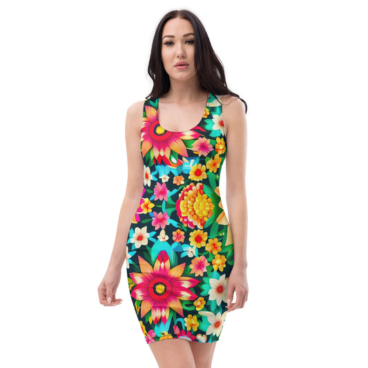 DMV 0193 Floral Bodycon dress