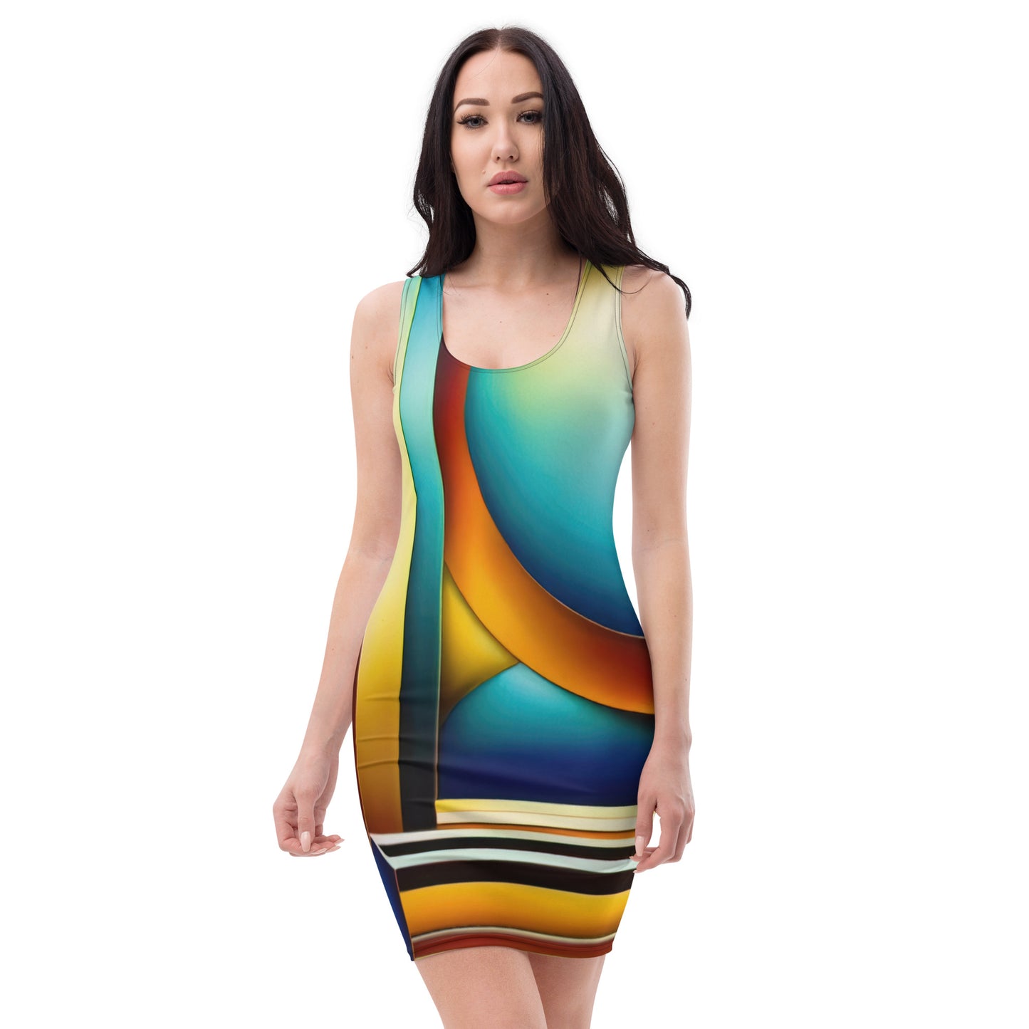 DMV 0151 Retro Art Bodycon dress