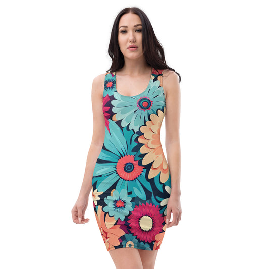 DMV 0293 Floral Bodycon dress