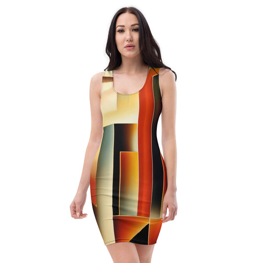 DMV 0261 Retro Art Bodycon dress