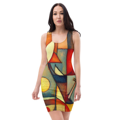 DMV 0298 Retro Art Bodycon dress