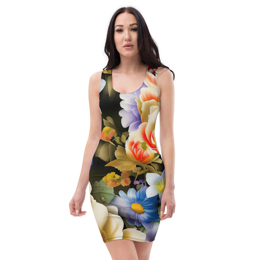 DMV 0268 Floral Bodycon dress