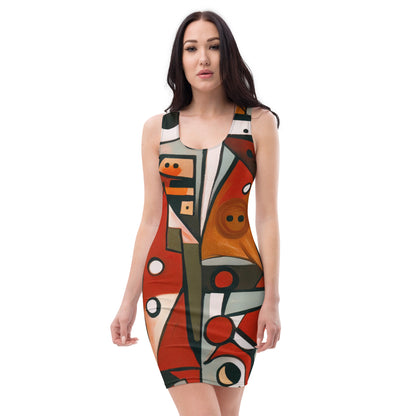 DMV 0522 Retro Art Bodycon dress