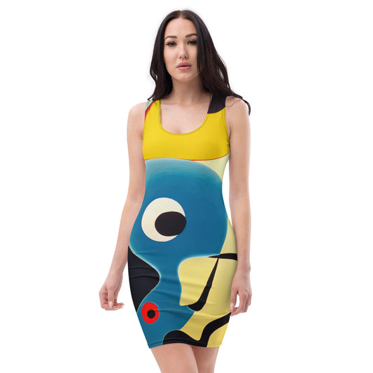 DMV 0866 Retro Art Bodycon dress