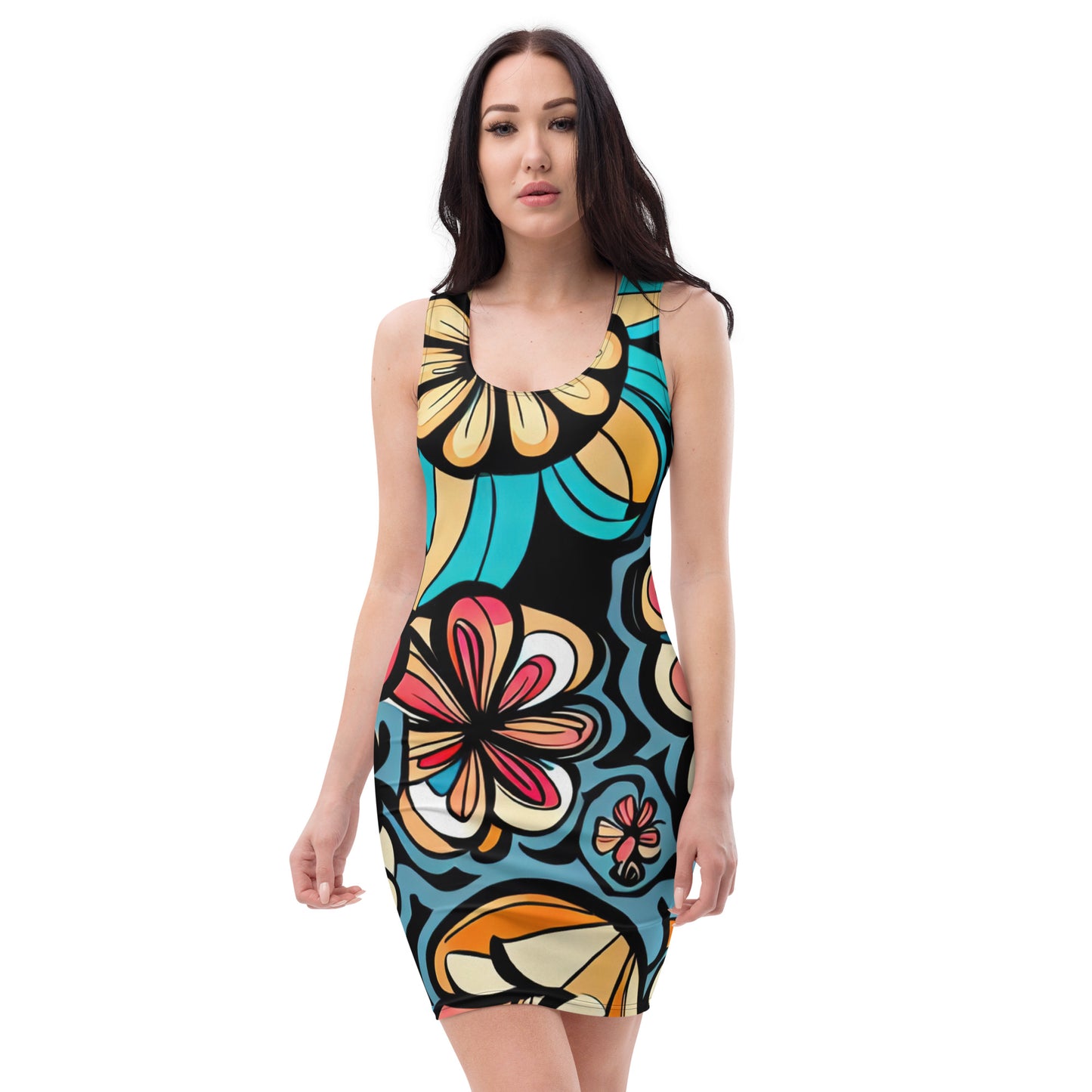 DMV 1159 Floral Bodycon dress