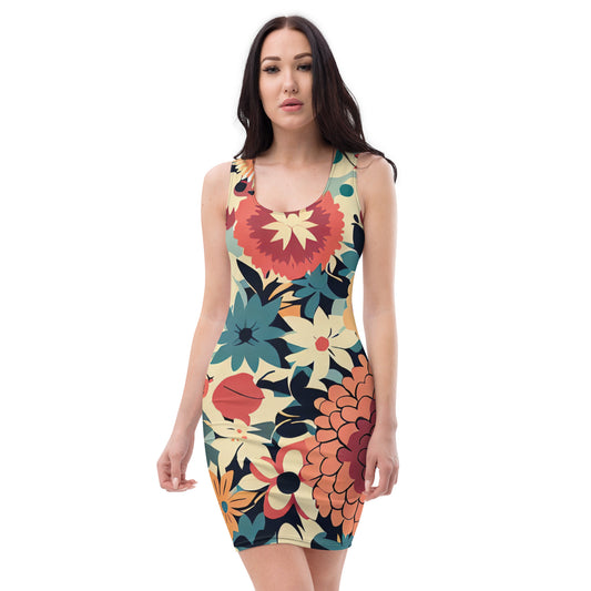 DMV 0678 Floral Bodycon dress