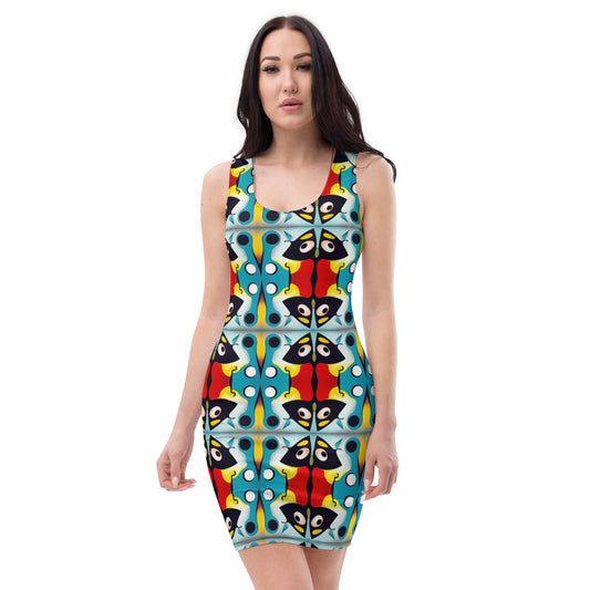 DMV 2107 Vintage Artsy Bodycon dress