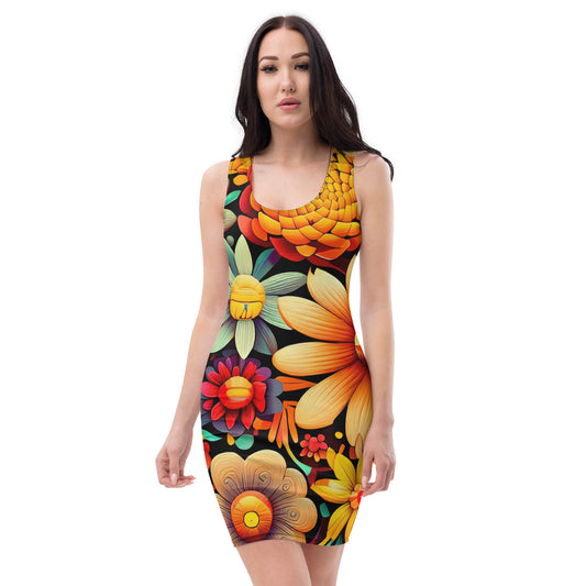 DMV 1757 Floral Bodycon dress