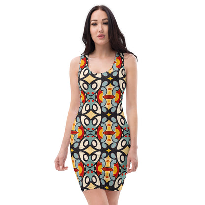 DMV 0869 Vintage Artsy Bodycon dress