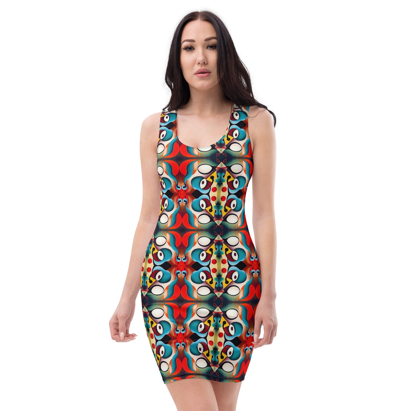 DMV 1449 Vintage Artsy Bodycon dress