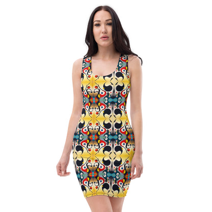 DMV 1440 Vintage Artsy Bodycon dress